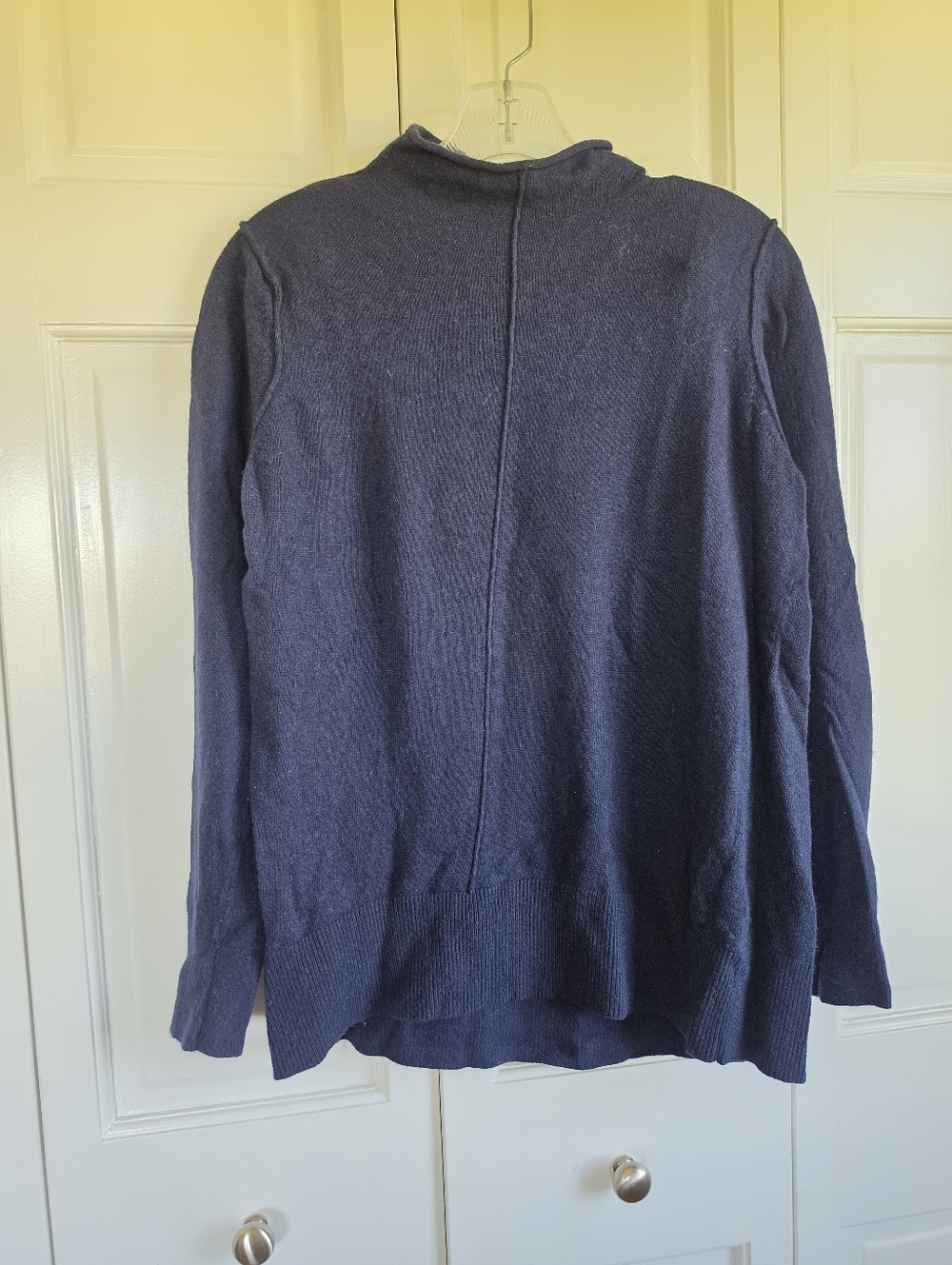 Banana Republic Navy Italian Wool Cashmere Blend Long Sleeve Tunic Sweater